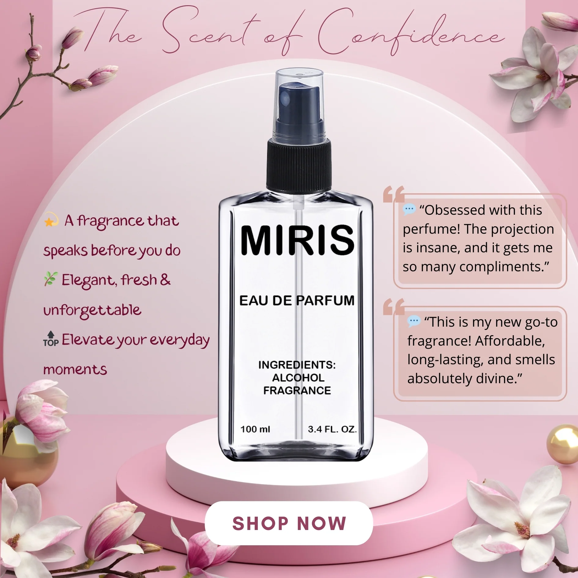 MIRIS No. 21587, Inspired by Amor Amor, Long-Lasting Eau de Parfum for Women, Spray 3.4 Fl Oz / 100 ml - Image 3